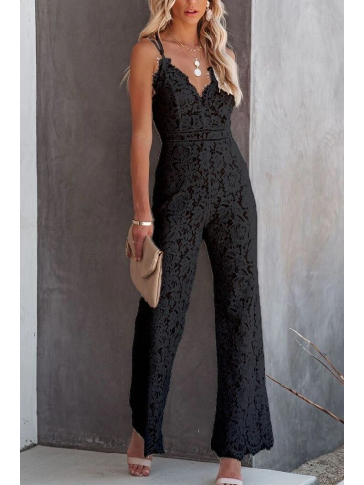 Tess™ | V-neck jumpsuit with lace back