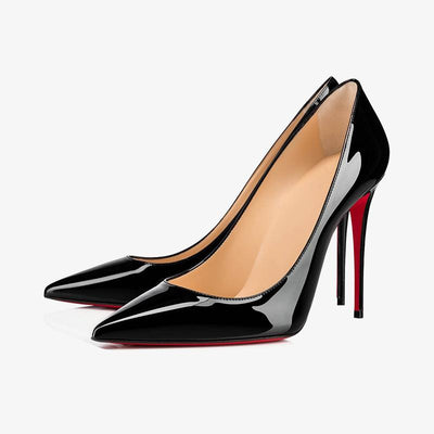 Bianca™ | Eclipse Black 100mm Patent Stilettos